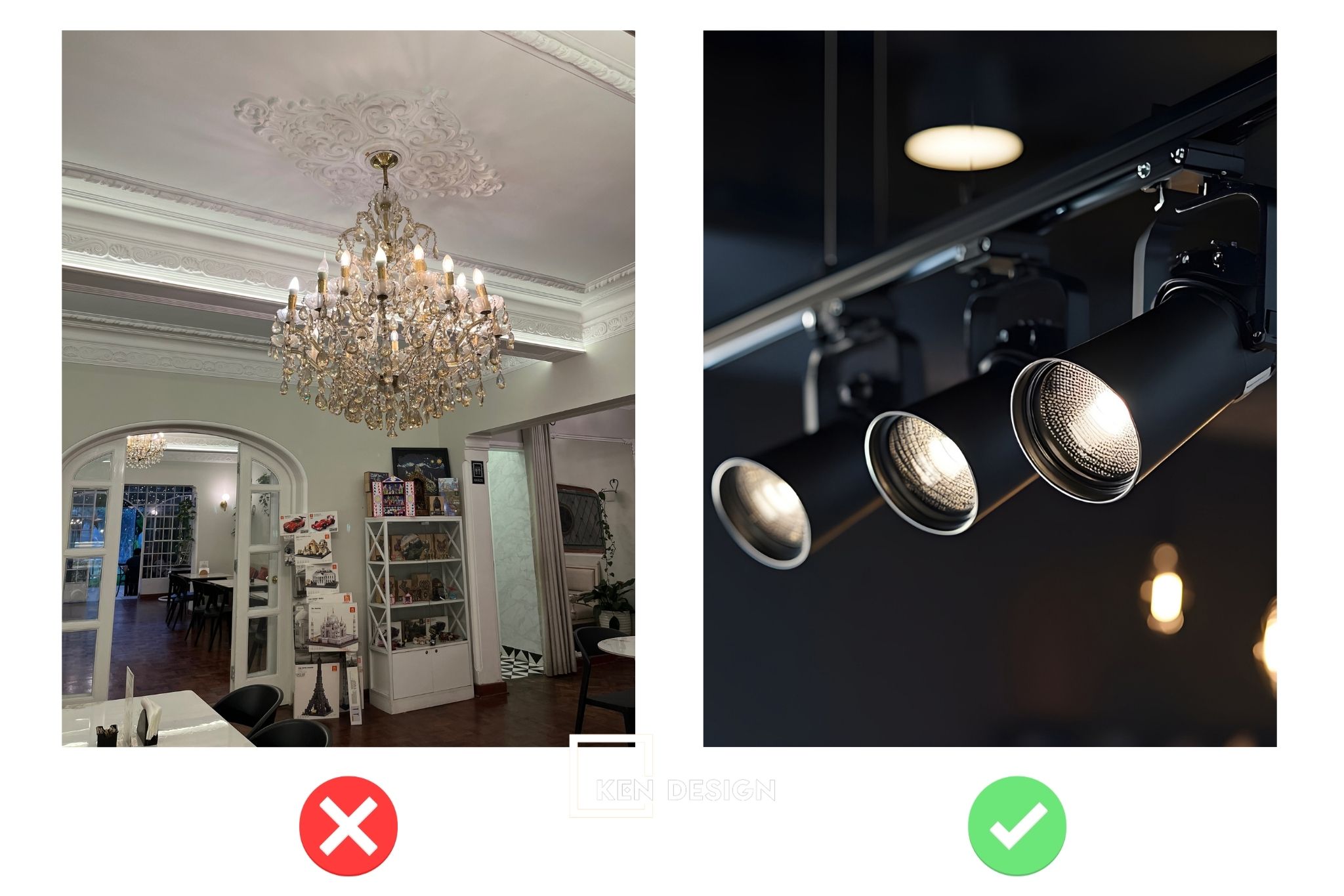 Khai thác chiều cao bằng tủ và đèn