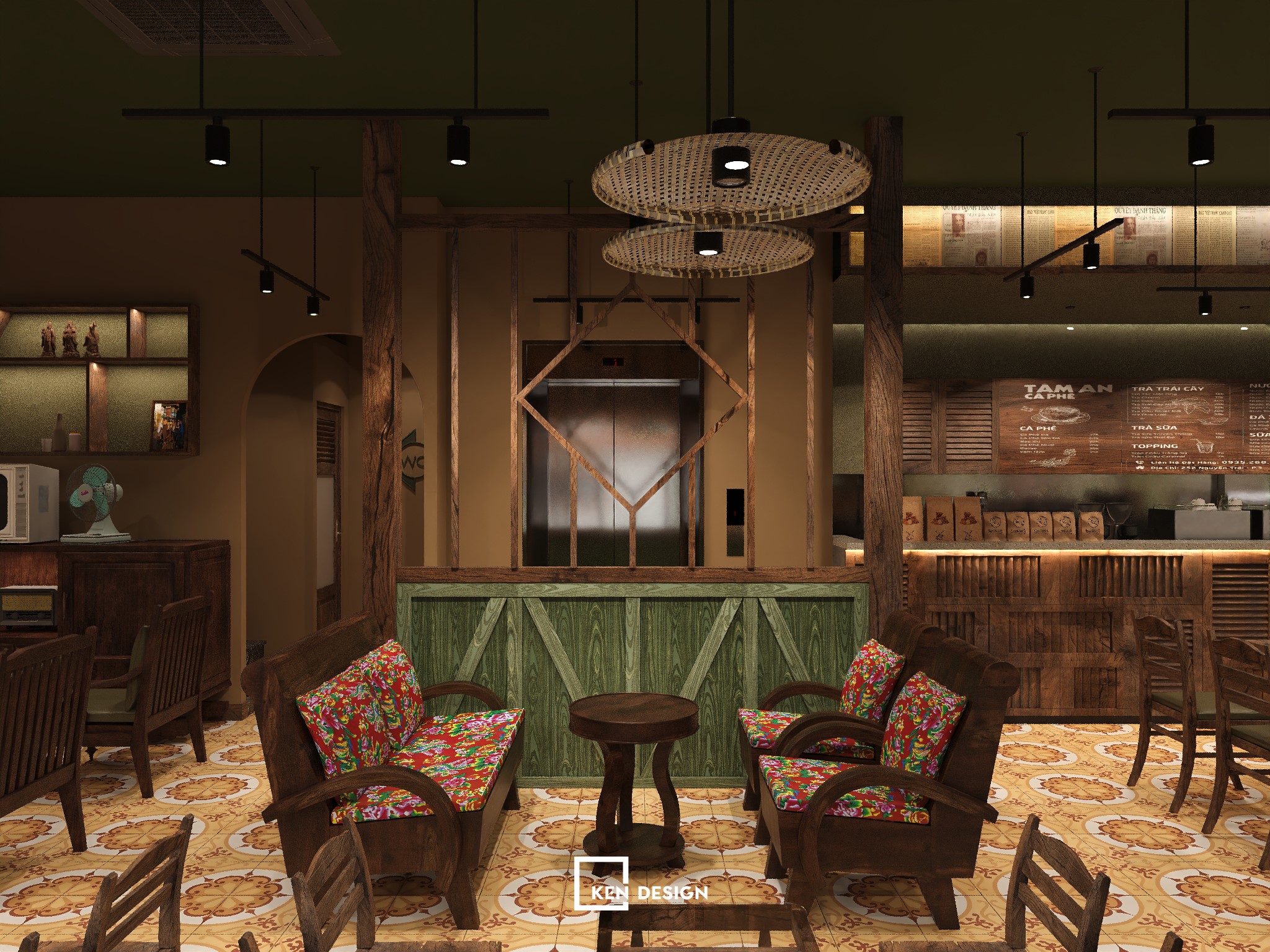Thiết kế quán cafe bao cấp tiết kiệm