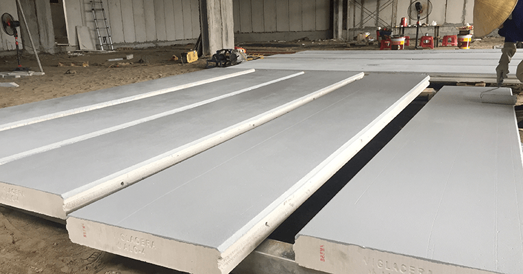 Thi công quán cafe bằng khung sắt và tấm bê tông nhẹ