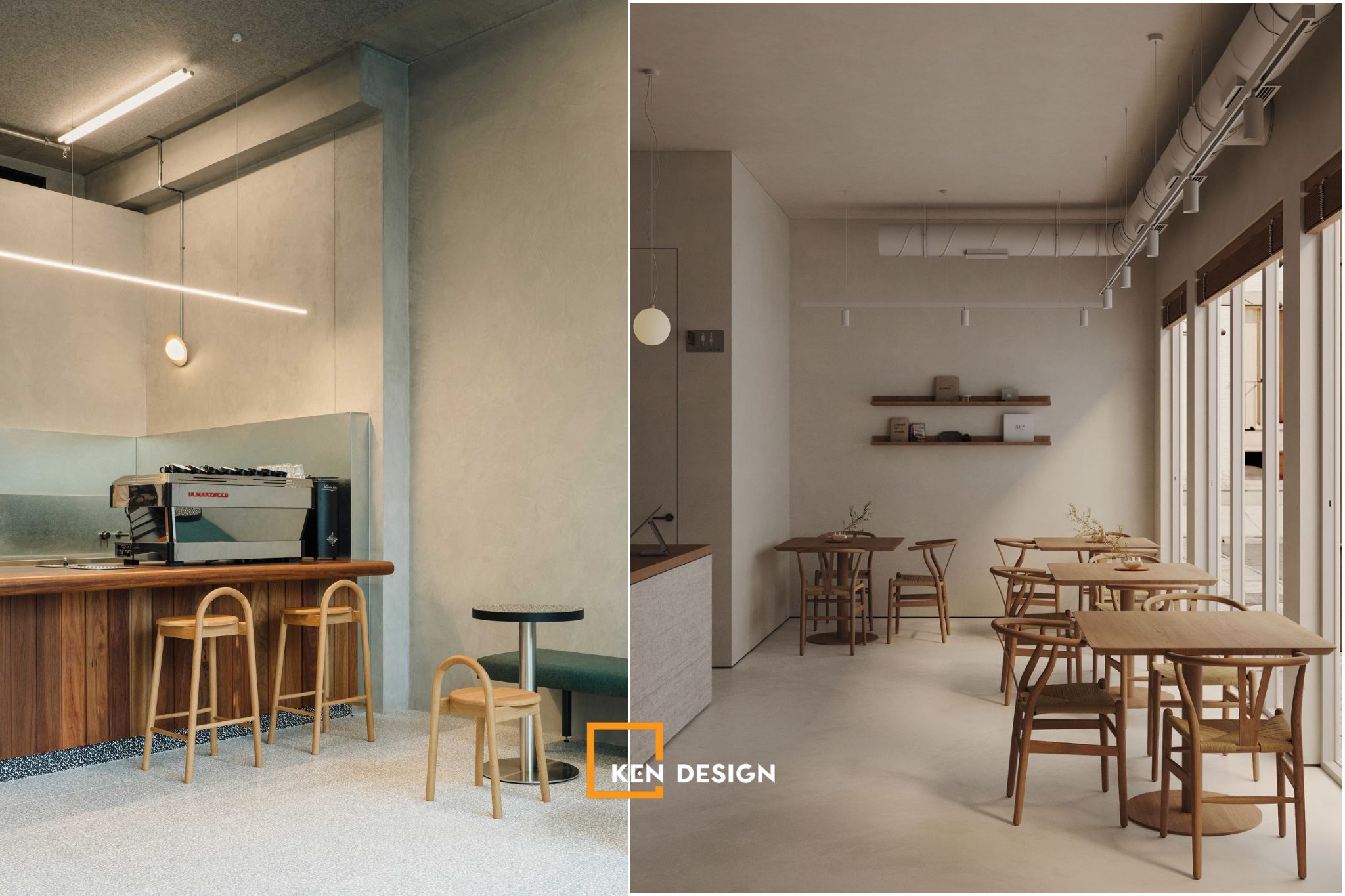 phong cách tối giản cho quán cafe diện tích nhỏ