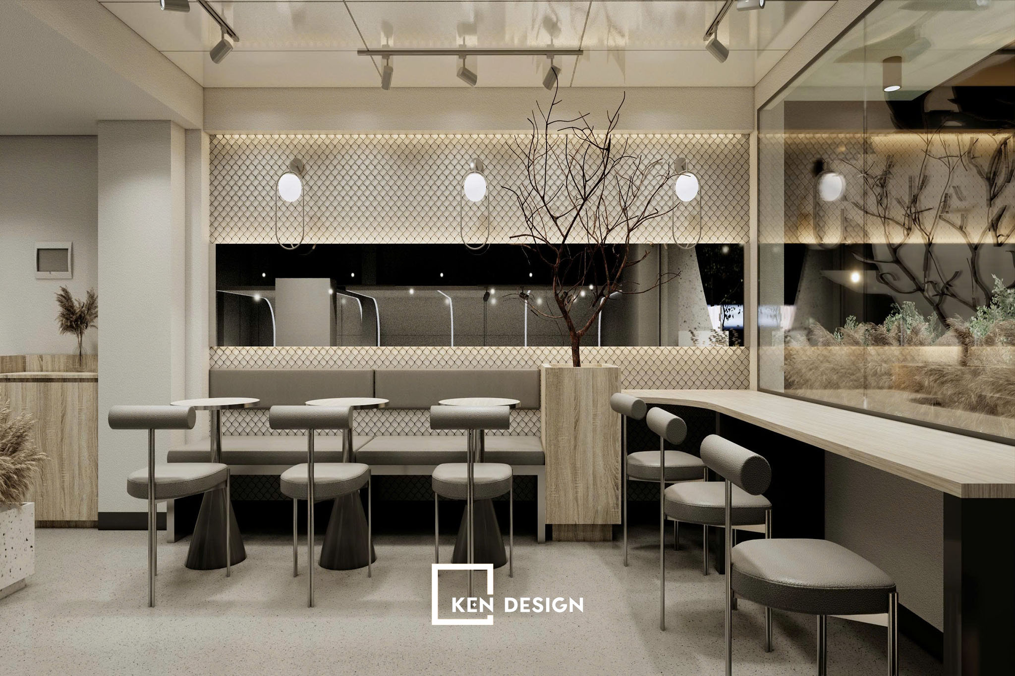 Thi công gác lửng cho quán cafe