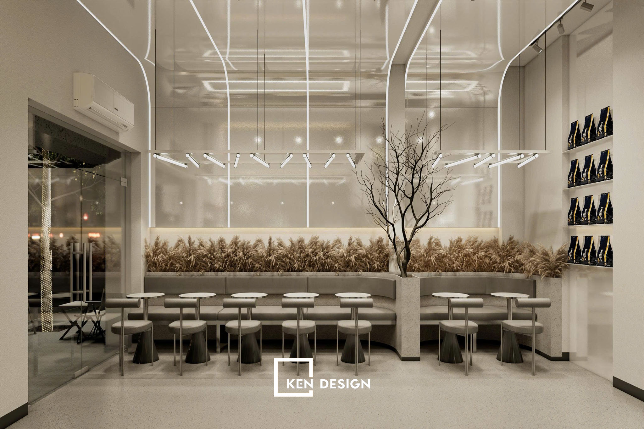 Thi công gác lửng cho quán cafe