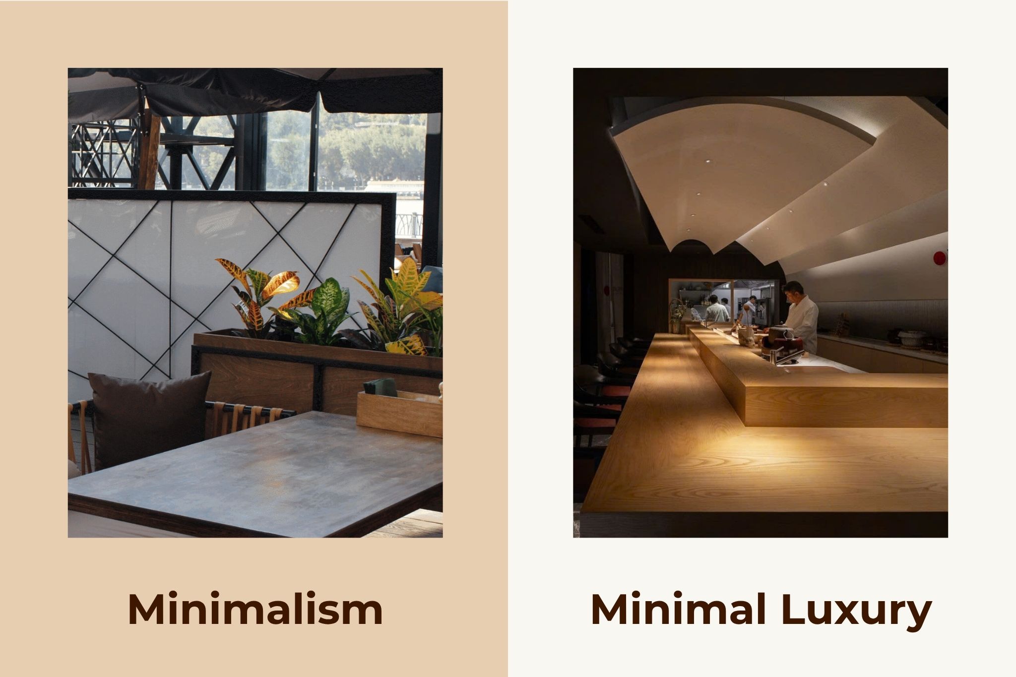 So sánh minimalism và minimal luxury