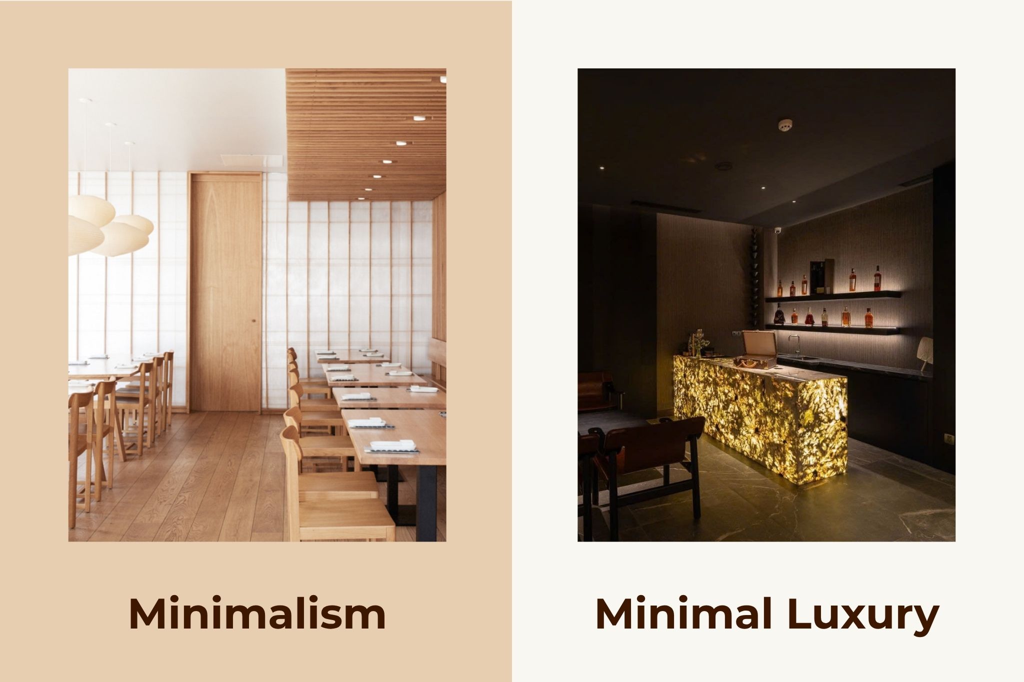 So sánh minimalism và minimal luxury