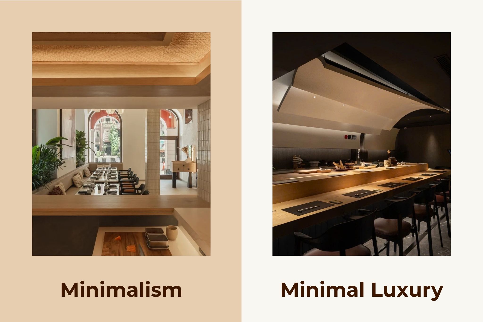 So sánh minimalism và minimal luxury